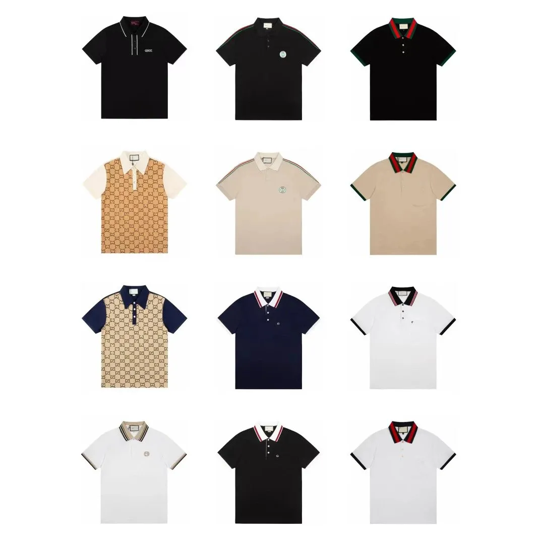 新款欧美古GU满印奇CCI魔术贴短袖网红INS翻领时尚衣服男女上衣 (4)